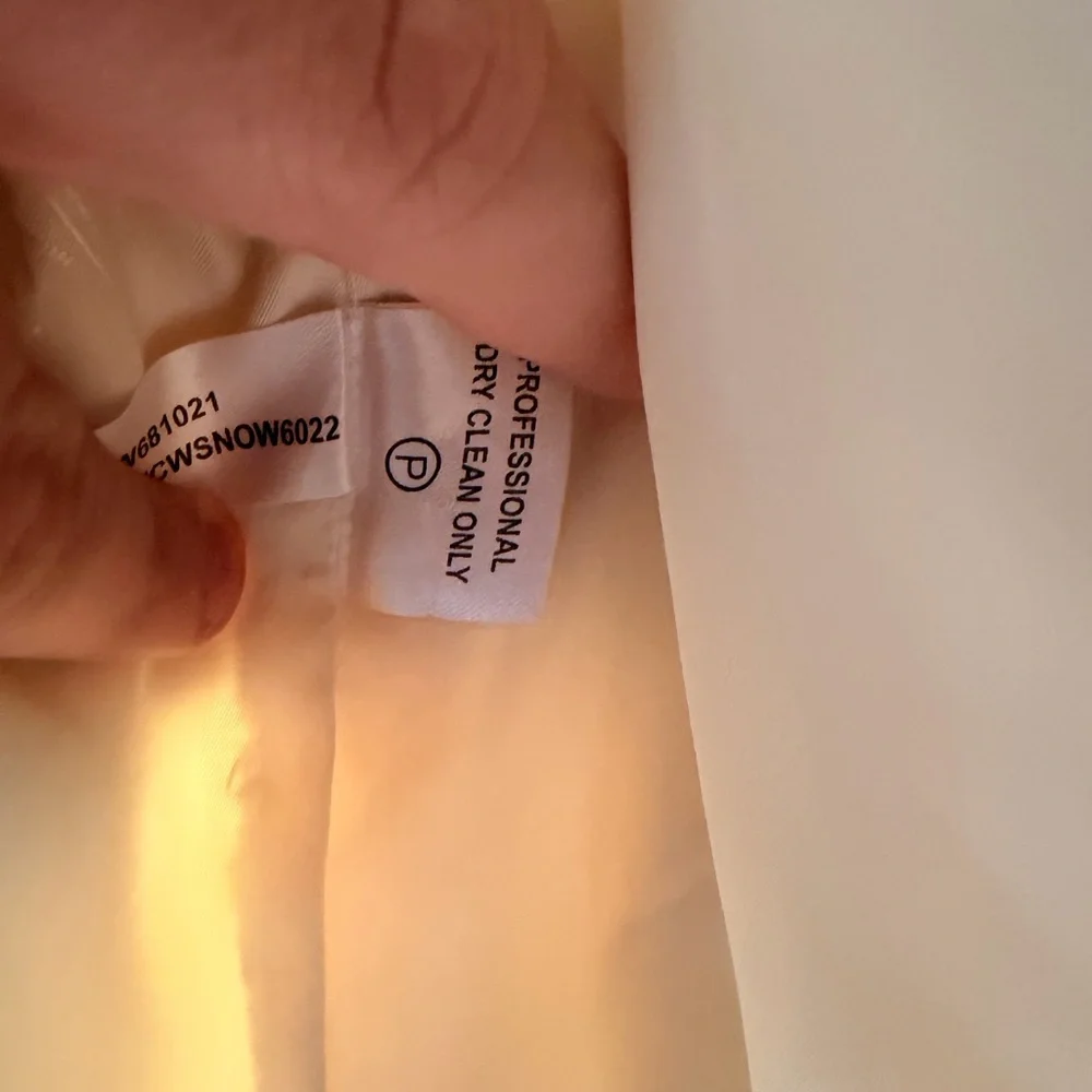 Calvin Klein Cream Single-Breasted Wool-Blend Long Coat - Picture 10 of 13